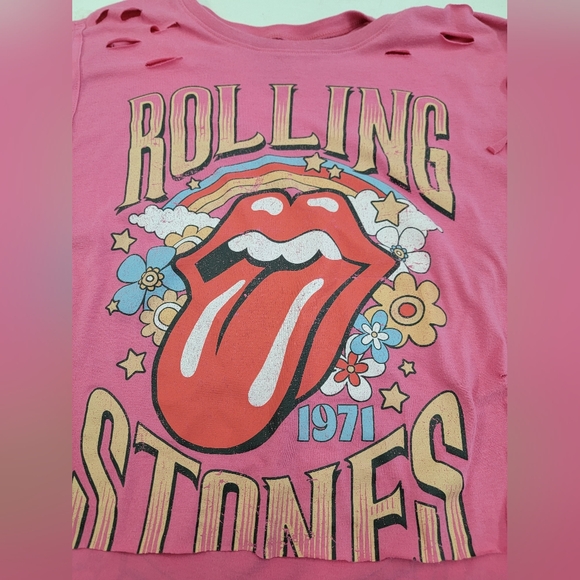 The Rolling Stones Fringe Concert Tee Upcycled - Picture 3 of 10